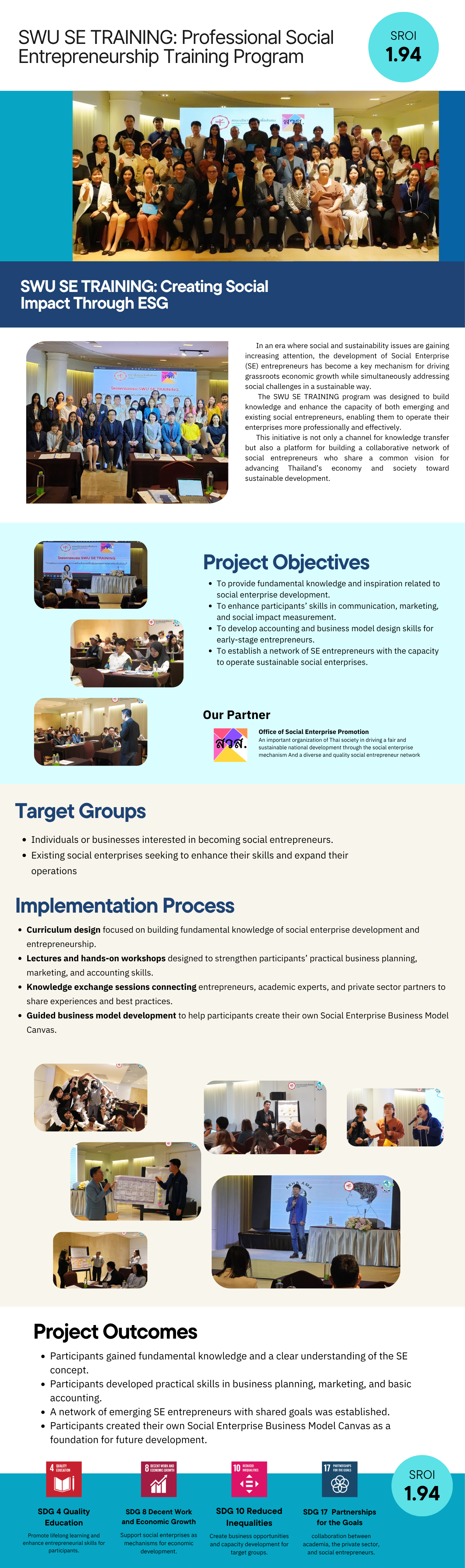 SWU SE TRAINING: Professional Social Entrepreneurship Training Program